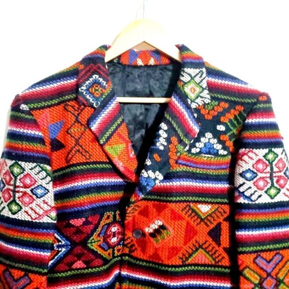 Hand Woven Yathra (Sheep Wool) Over Coat from Buthan Size Large - Picture 3 of 10